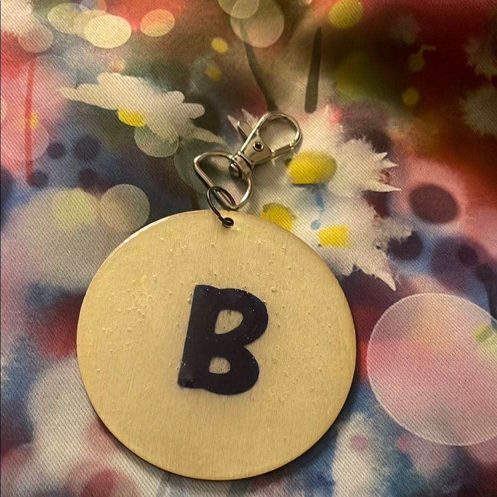 Stylish Keychain with Blue Letter Accent